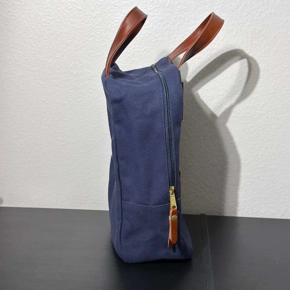 Hudson Sutler Sutter Shoe Bag Unisex OS Navy Blue Canvas Golf Travel Embroidered